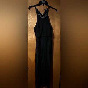 Lily Rose Black Halter Maxi Dress Size Medium Juniors Women's
